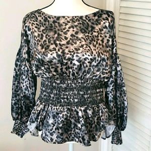 NEW Gray/Silver/Black Leopard Print Corset Top